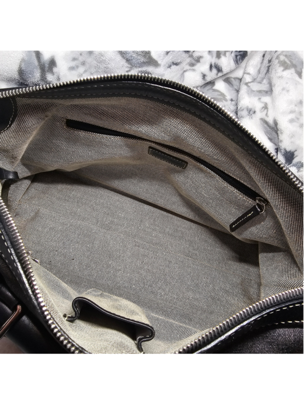 Dooney & Bourke Black Denim Monogram Canvas Leather Trim Shoulder Bag - Picture 9 of 11